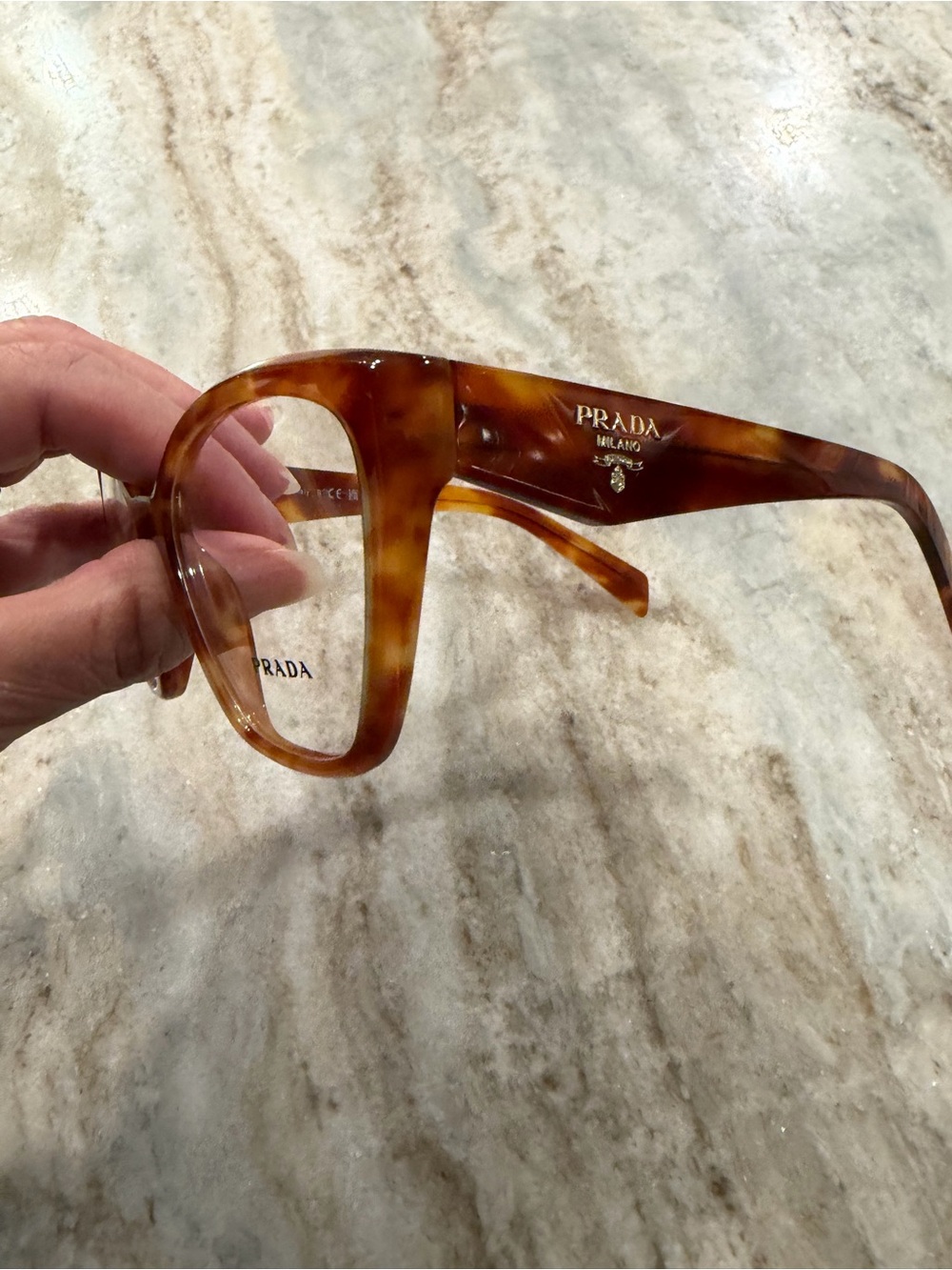 Prada Women's Tortoiseshell Cat-Eye Glasses Frame, model VPR 20Z with brand case - Picture 2 of 9